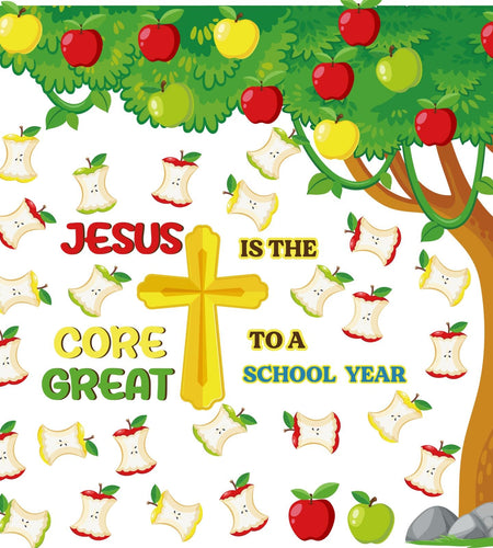 Zonon Religious Classroom Bulletin Board Set Christian Fall Apple Cutouts