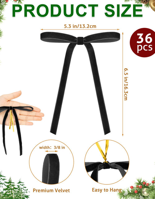 Load image into Gallery viewer, Eunhdet Velvet Christmas Tree Bows Burgundy 5x7in 24 Pcs
