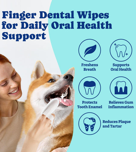 YoYoBay Dog Teeth Cleaning Wipes Dual-Sided Herbal Formula 50 PCS Unflavored