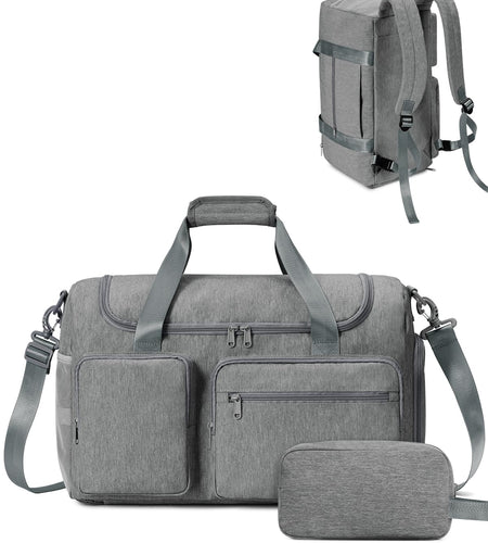 sportsnew Travel Duffel Bag 27L Gym Shoe Compartment Grey Medium Size