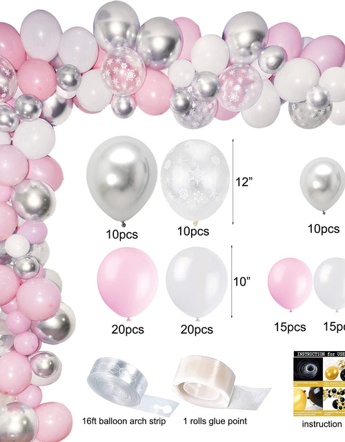 Load image into Gallery viewer, Shempeium Winter Onederland 1st Girl Banner Snowflake Pink Garland
