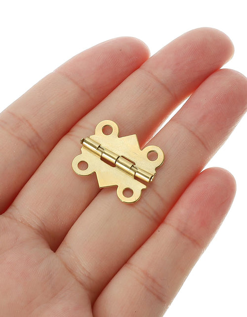 Load image into Gallery viewer, PATIKIL Jewelry Box Hinges 3/4 Inch 8 Pack Gold with Screws Butterfly
