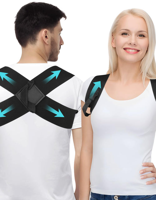 Load image into Gallery viewer, OFISKY Adjustable Posture Corrector Back Brace Pain Relief Black Size L
