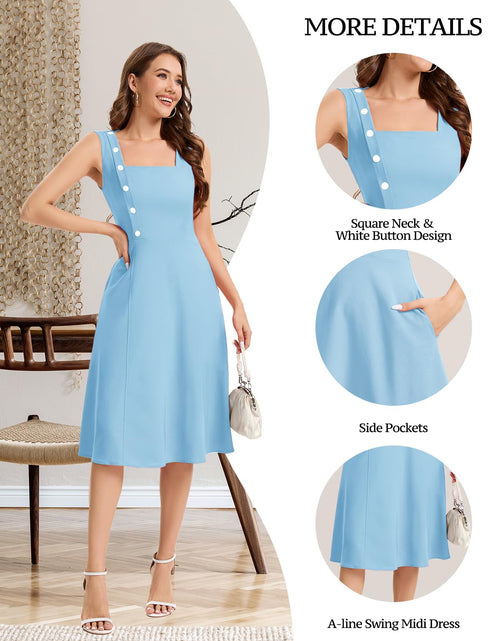 Load image into Gallery viewer, Bbonlinedress Womens Vintage Cocktail Dress Sleeveless A-line Midi Blue Size S
