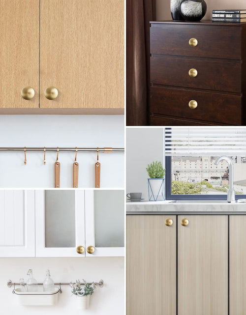 Load image into Gallery viewer, MUMU 6pc 1.65in Round Gold Brushed Oversize Cabinet Knobs Brass Color
