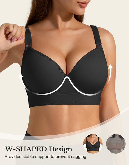Load image into Gallery viewer, QDN Supportive Push Up Strapless Bra Black Size 42C
