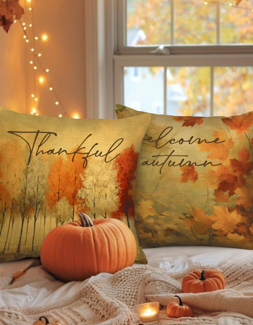 Load image into Gallery viewer, Benjia 20x20 Throw Pillow Covers Set of 4 Watercolor Forest Pumpkin Autumn

