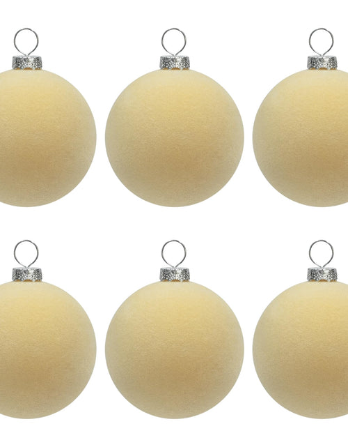 Load image into Gallery viewer, KI Store Beige Velvet Christmas Balls Ornaments 6pcs 2.36in Party Decor
