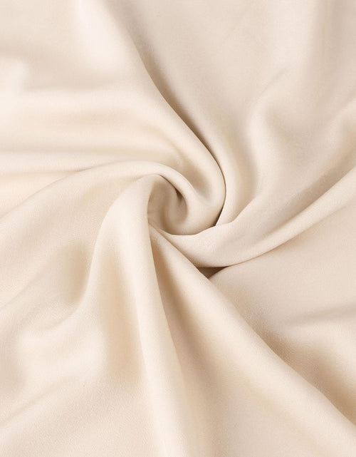 Load image into Gallery viewer, AliChan Womens Satin Wrap Dress V Neck Flared Sleeve Tie Waist Beige Size L
