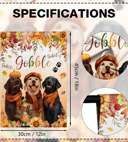 MEHOFOND Fall Happy Thanksgiving Garden Flag Double Sided 12x18in