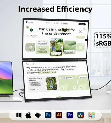 InnoView Foldable 18.5" Dual Monitor-INVPM509