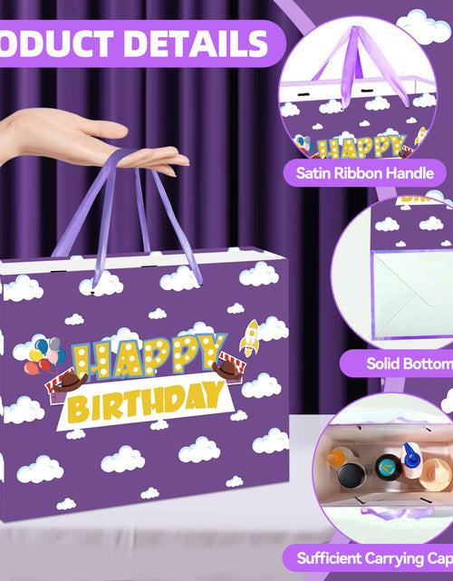 Load image into Gallery viewer, Purple Cloud Birthday Gift Bag with Card &amp; Tissue Party Baby Shower Decorations
