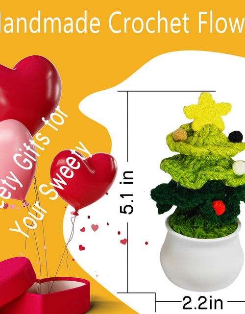Load image into Gallery viewer, GOMICRAFT Handmade Crochet Santa Claus Christmas Decor Red Potted Plant
