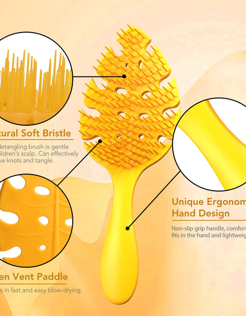 Load image into Gallery viewer, CANDYBRUSH Hair Brush Vented Leaf Form Soft TPEE Mango Scented Orange Large
