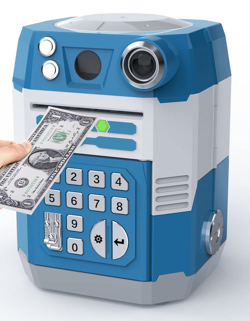 Load image into Gallery viewer, Wantfly Kids Electronic Piggy Bank Wave Activation Password Infrared Blue
