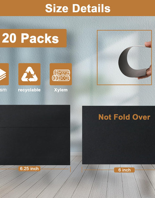 Load image into Gallery viewer, Silunkia Black Blank Greeting Cards 4x6 Heavyweight Flat Cardstock 20 Pack
