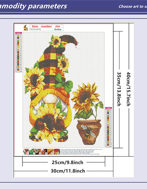 Load image into Gallery viewer, AllWenTo 5D Diamond Painting Kit Sunflower Anime Gnome 12x16 Inch
