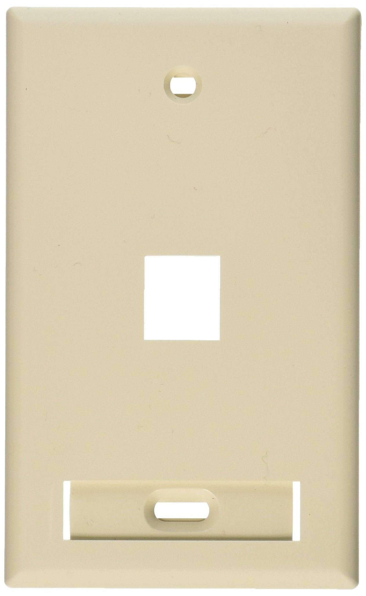 Leviton QuickPort Wallplate with ID Window Single Gang 1-Port Light Almond