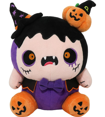 CAIYUEGG Halloween Monster Plush Purple Demon Witch Pumpkin 10 inch