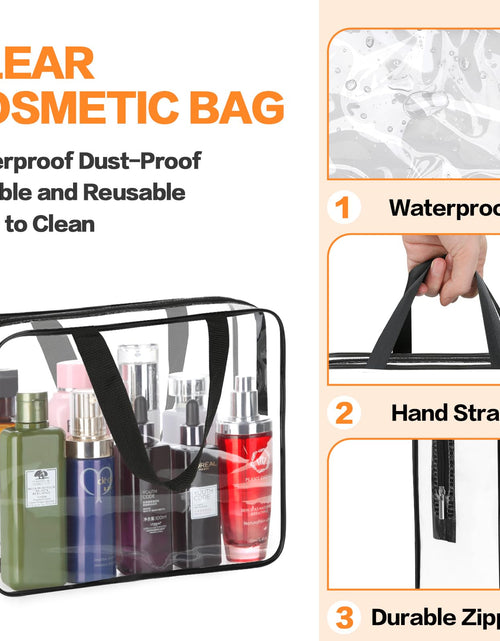 Load image into Gallery viewer, HAOGUAGUA 2-Piece Large Clear Waterproof Makeup Cosmetic Organizer Bag

