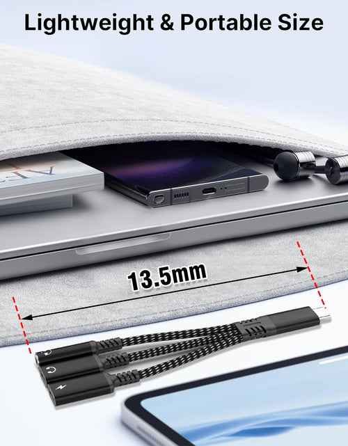 Load image into Gallery viewer, tiavalmax USB C Splitter 3.5mm Headphone Charger Adapter 60W PD Fast Black
