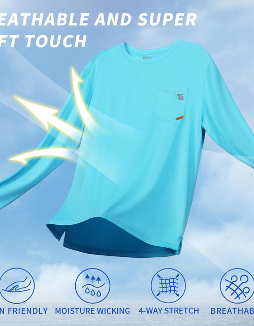 Load image into Gallery viewer, SG Edge Men's Rash Guard UPF 50+ Moisture Wicking Long Sleeve Sea Blue Size S
