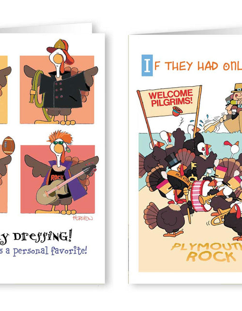 Load image into Gallery viewer, Stonehouse Collection 2-Pack Funny Thanksgiving Greeting Cards Turkey Assorted
