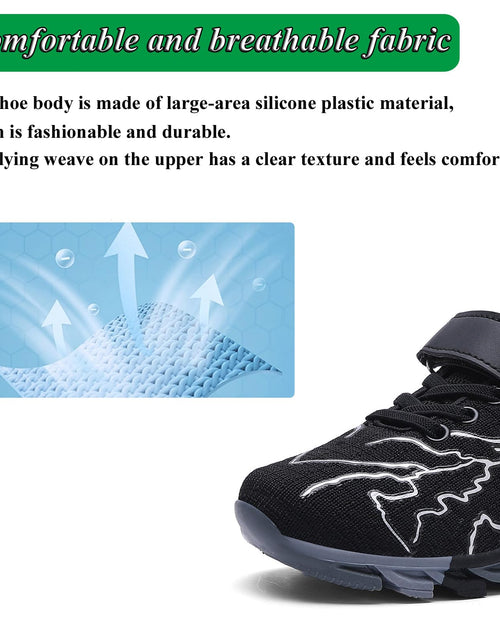 Load image into Gallery viewer, Sypsfwco Kids Running Sneakers Mesh Athletic Rubber Sole Black-Red Size 3.5 US
