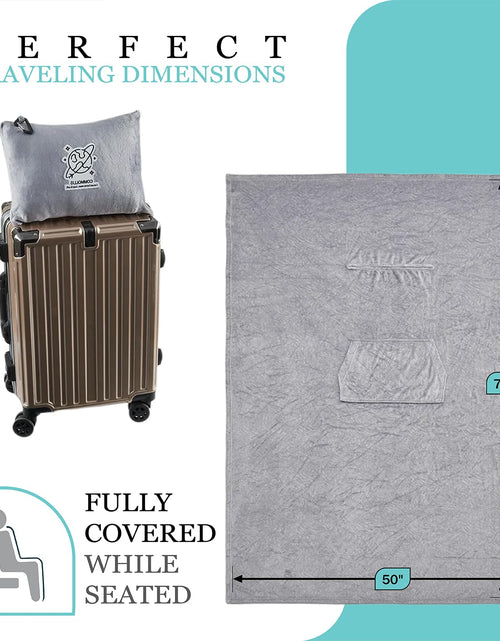 Load image into Gallery viewer, Commollis 2-in-1 Travel Blanket &amp; Pillow Lightgray Compact Warm All-Season
