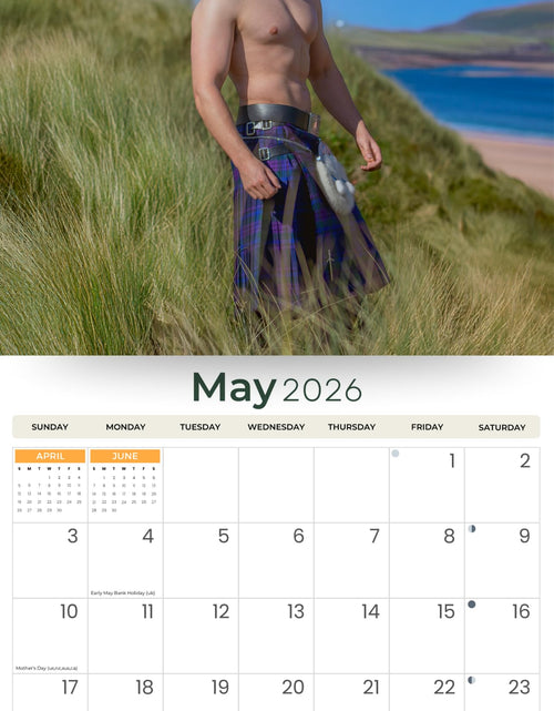 Load image into Gallery viewer, Just Calendars Men in Kilts 2026 Deluxe Wall Calendar 12x13.3 Large
