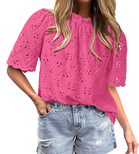 BETTE BOUTIK Womens Flowy Summer Tunic Top Bright Pink Size XL