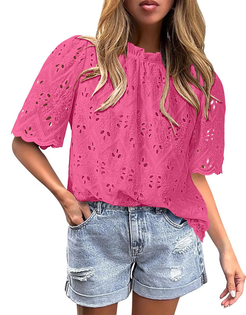 Load image into Gallery viewer, BETTE BOUTIK Womens Flowy Summer Tunic Top Bright Pink Size XL
