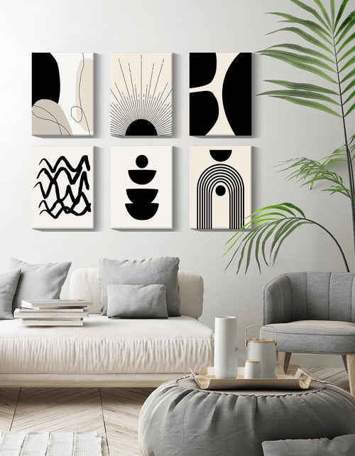Load image into Gallery viewer, Drsoum Abstract Boho Geometric Framed Wall Art 12x16in Black Brown Beige
