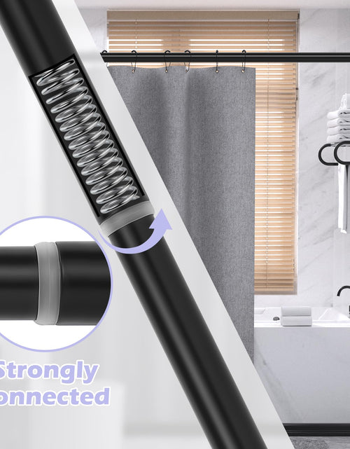 Load image into Gallery viewer, HTZON Adjustable Tension Shower Curtain Rod 34-43in Black Heavy Duty Iron
