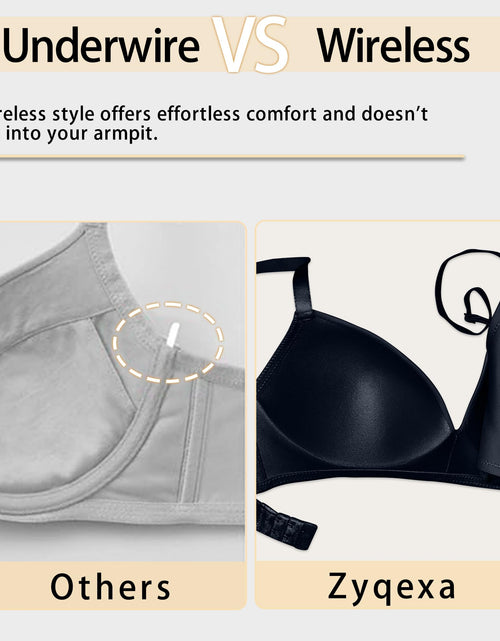 Load image into Gallery viewer, ZYQEXA Wireless Seamless Plunge Bra Black Racerback Size 38C
