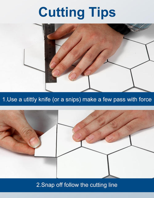 Load image into Gallery viewer, Yipscazo Hexagon Peel Stick Backsplash Tile SPC Faux Marble Pure White 1 Sheet
