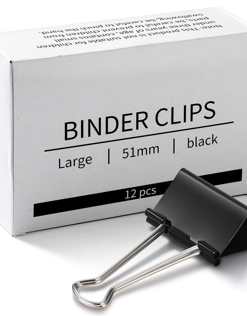 Load image into Gallery viewer, Eclirgan Large 1.9-Inch Heavy-Duty Black Binder Clips 48-Pack
