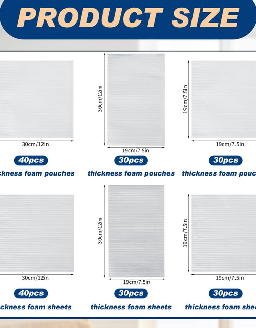 Load image into Gallery viewer, Berlune 200pcs Foam Sheets Packing Cushioning Supplies 7.5x7.5,7.5x12,12x12
