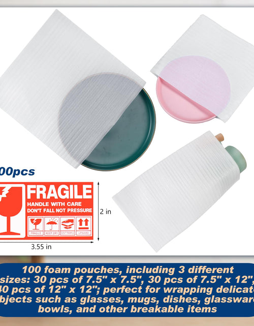 Load image into Gallery viewer, Berlune 200pcs Foam Sheets Packing Cushioning Supplies 7.5x7.5,7.5x12,12x12
