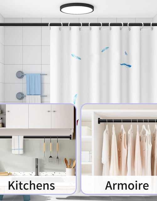 Load image into Gallery viewer, HTZON Adjustable Tension Shower Curtain Rod 34-43in Black Heavy Duty Iron
