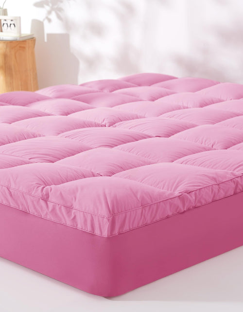 Load image into Gallery viewer, KUB Cotton Mattress Topper Cooling Pillow Top White Queen 80x60in

