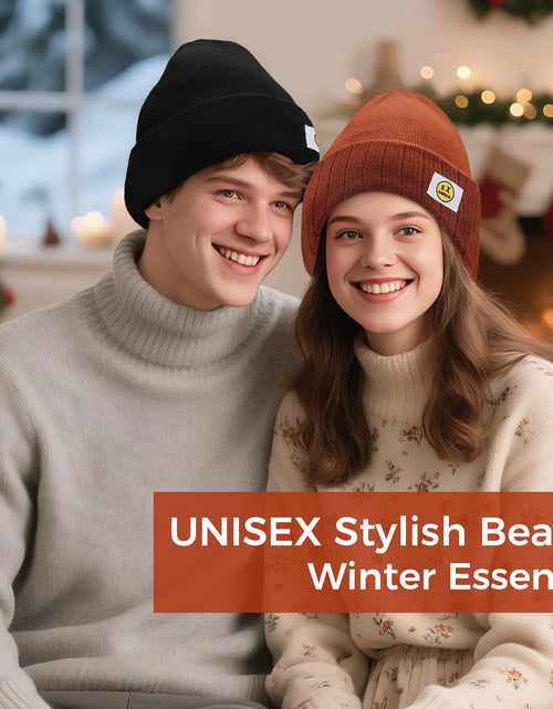 Load image into Gallery viewer, XMMAXFLOW Thick Knitted Winter Beanie Hat Cuffed Skull Cap Dark Orange
