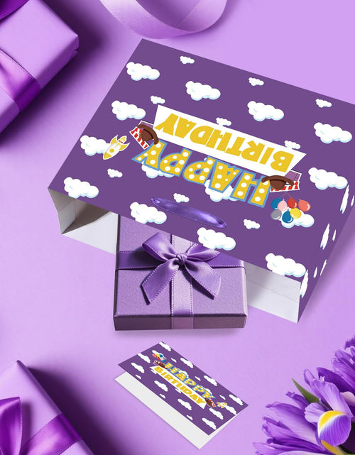 Load image into Gallery viewer, Purple Cloud Birthday Gift Bag with Card &amp; Tissue Party Baby Shower Decorations
