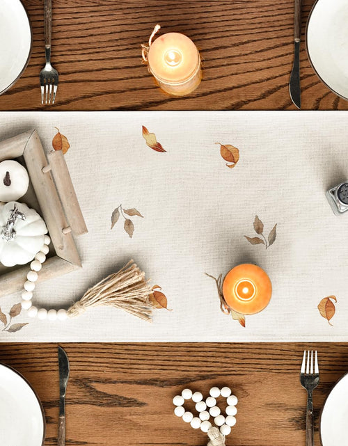 Load image into Gallery viewer, Artoid Mode Pumpkins Eucalyptus Table Runner 13x36 Inch Beige 210 GSM
