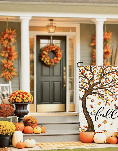 Load image into Gallery viewer, Decorhua Fall Garden Flag Burlap 12x18 Inch Double Sided Thanksgiving Maple Leaf
