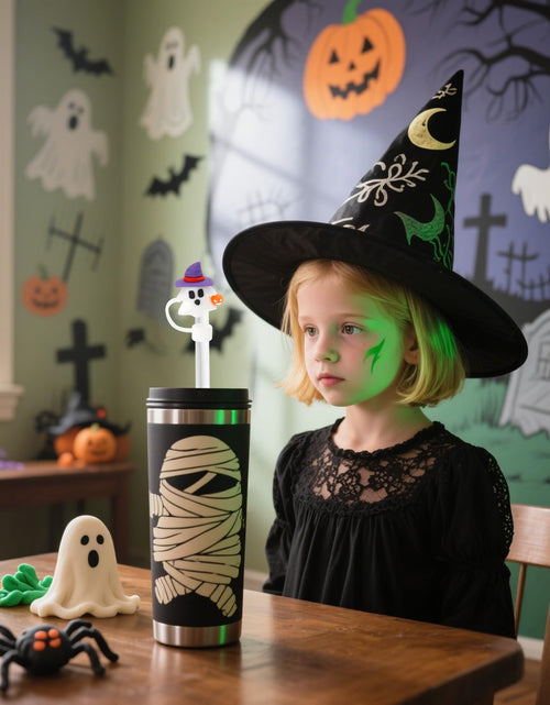Load image into Gallery viewer, LmashRbaiw 6PCS Silicone Ghost Straw Toppers for Stanley Cups Halloween
