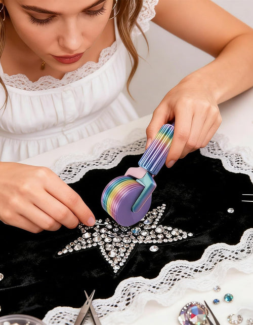 Load image into Gallery viewer, clould fitness Diamond Roller DIY Craft Tool Rhinestone Embroidery Pink+Rainbow

