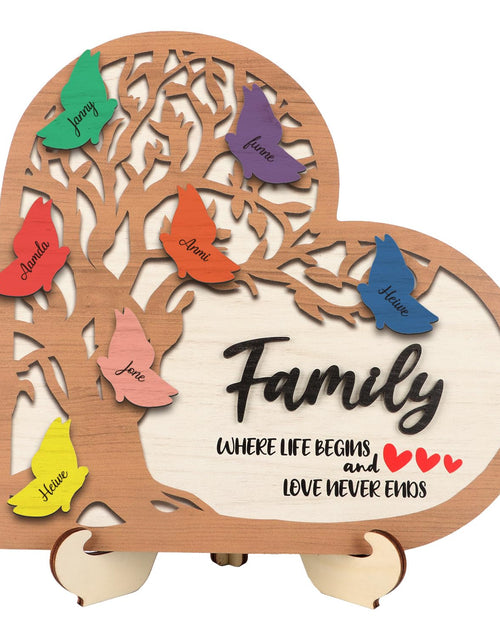 Load image into Gallery viewer, HPNIUB 3D Family Tree Decor Personalized Names Sign 11.4x11.2 Multicolor
