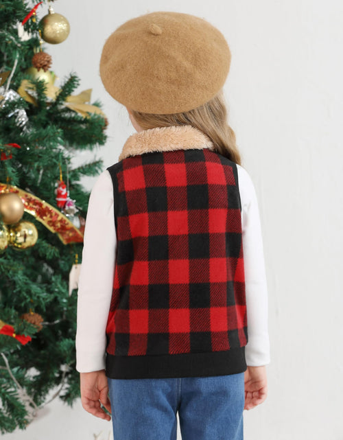 Load image into Gallery viewer, AlisOker Toddler Fleece Buffalo Plaid Puffer Vest Winter Coat Size 3T

