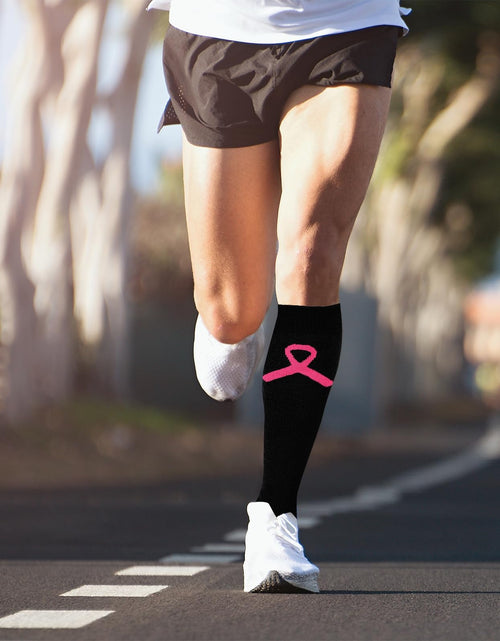 Load image into Gallery viewer, YLOLUL Breast Cancer Awareness Socks Black Camouflage Polyester Womens Size L
